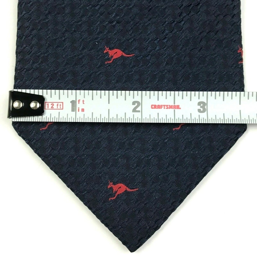 AUSTICO Australia Mens Polyester Necktie Animal Theme Kangaroo Navy Blue Red Tie - Picture 10 of 11